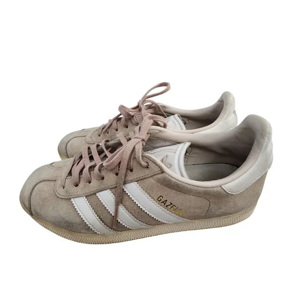 Adidas Gazelle Women's Suede Sneakers Pinky Beige & White Women's Size 8 - Picture 4 of 8